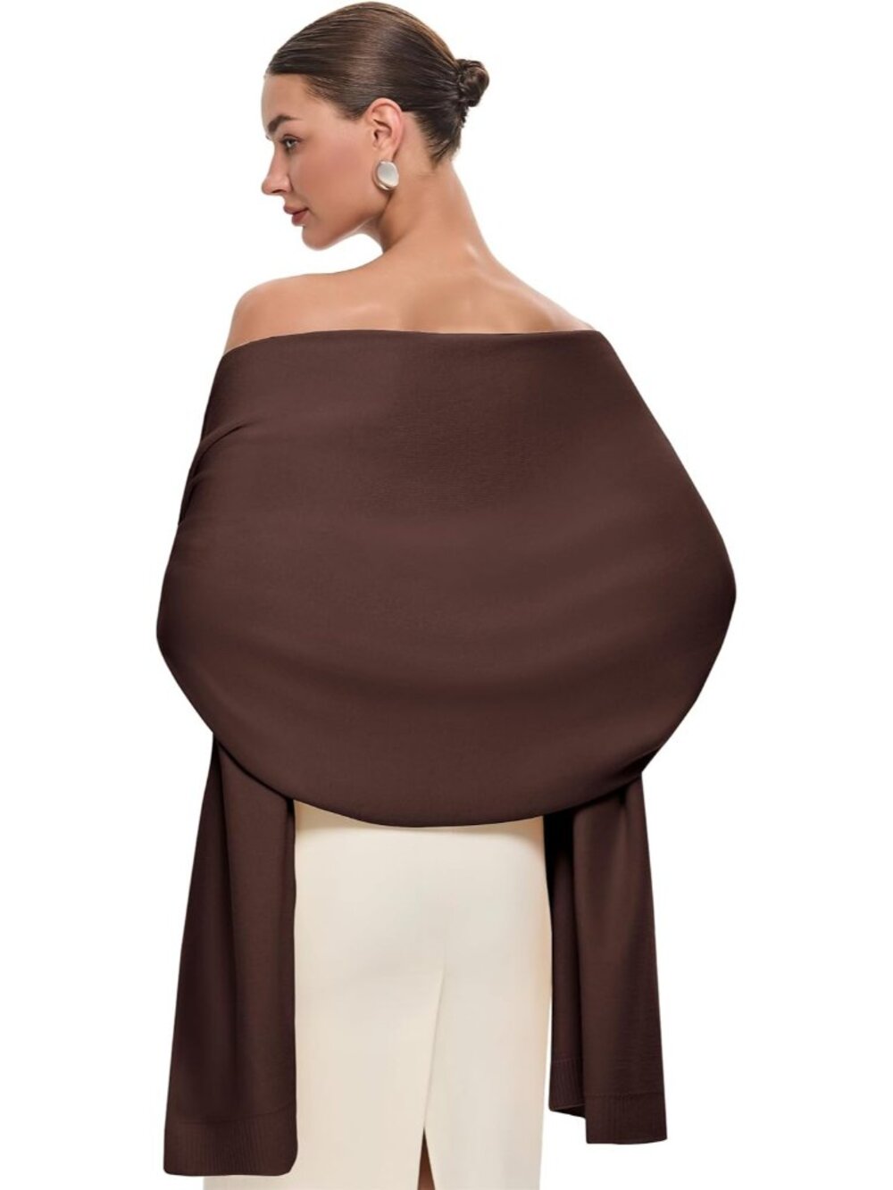 〽️Women's Pashmina Shawl Caramel Viscose Wedding Bridal Winter Shoulder Wrap